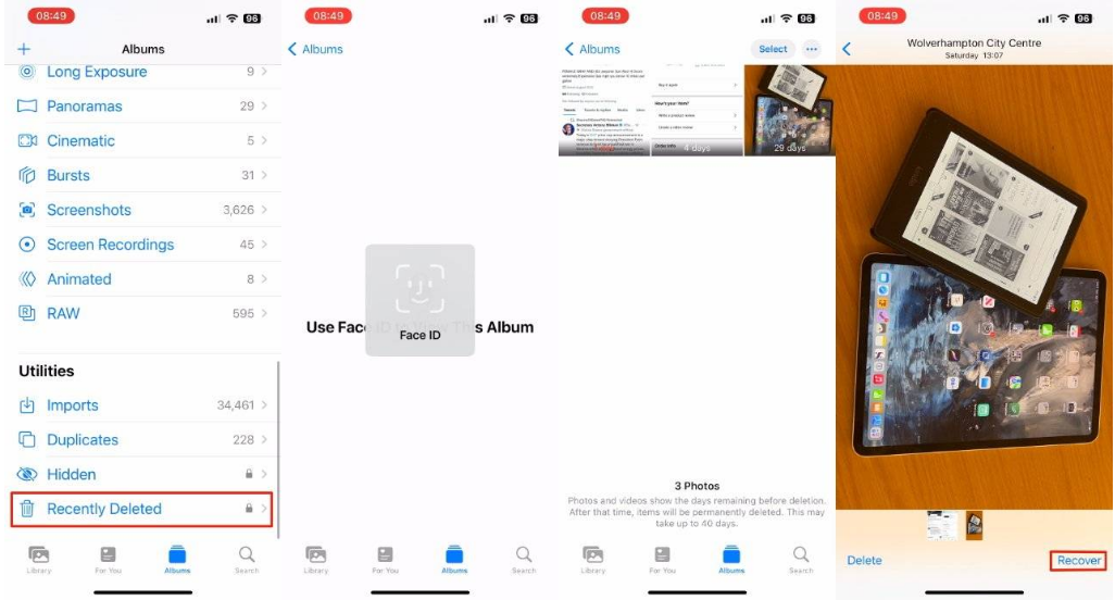 三门苹果14维修分享 iPhone14 上恢复已删除的照片 
